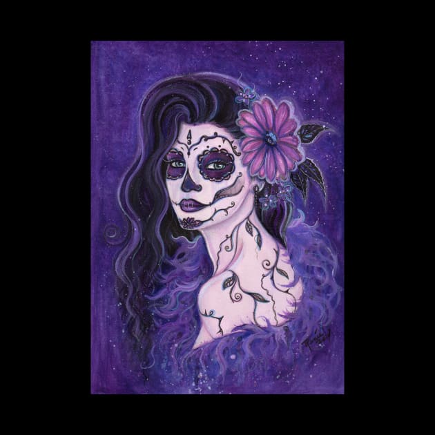 Day of the dead purple Daisy By Renee Lavoie by ReneeLLavoie