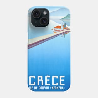 Vintage Travel Poster Greece Ile de Corfu Phone Case