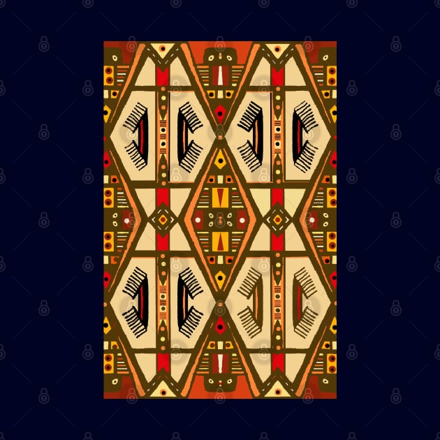 Manjak African Wax Textile Tribal Pattern Earth Colours by Tony Cisse Art Originals