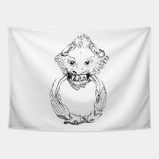 Monster creature with angry face Tapestry