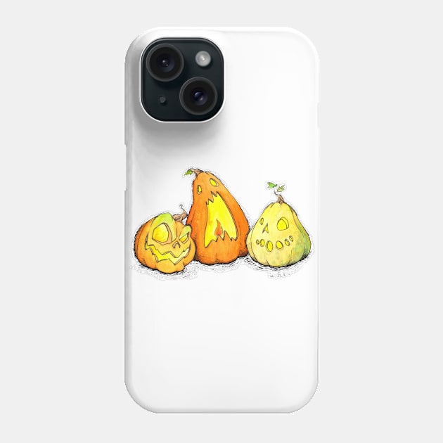 Ink Jack-O-Lanterns Phone Case by charamath