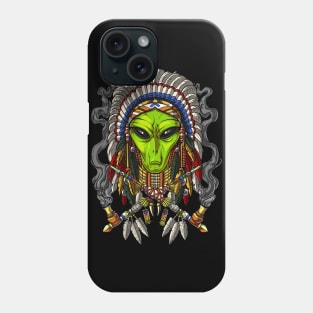 Alien Native American Chief Phone Case