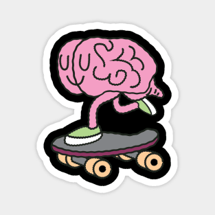 Brain Skateboarding - Funny Sarcastic Doodle Magnet