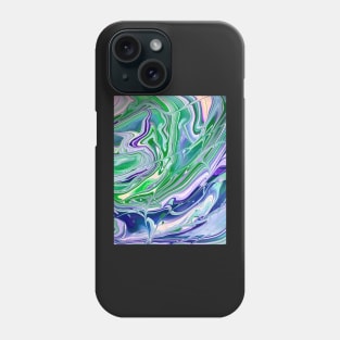 Peacock Feather - Abstract Acrylic Pour - Variant 2 Phone Case