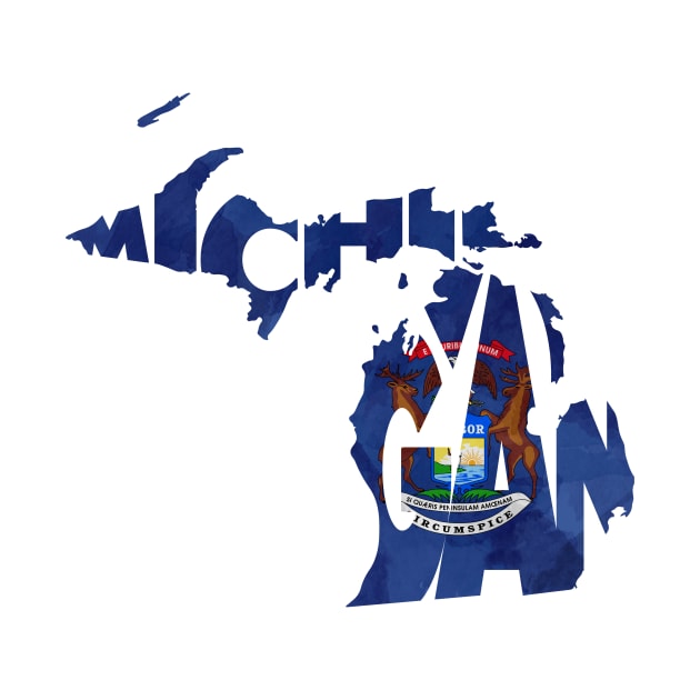 Michigan Typo Map by inspirowl