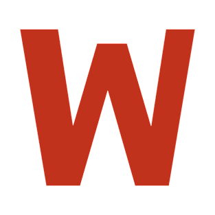 Letter w in Red Text Minimal Typography T-Shirt