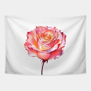 Romantic Blush Pink Isolated Rose Blossom Watercolor Rose Art Tapestry