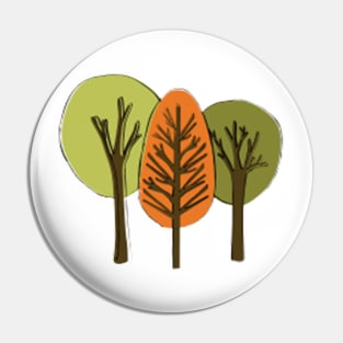 ORANGE GREEN TREES DESIGN Pin