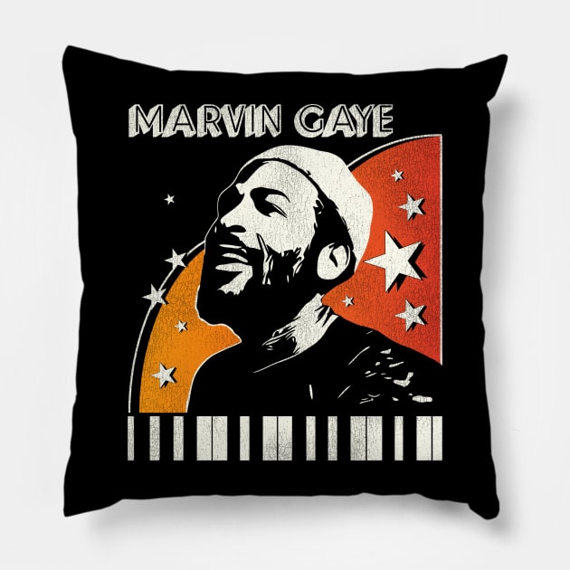 Marvin Gaye 70s Style Retro Pillow by darklordpug