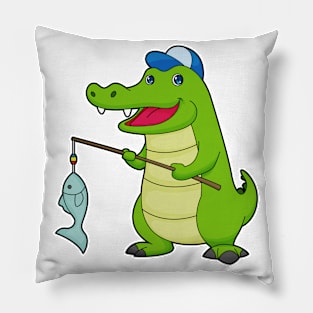 Crocodile Fishing Fisher Finshing rod Pillow