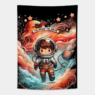 Cute Cosmic Adventure Boy in the Stars Tapestry