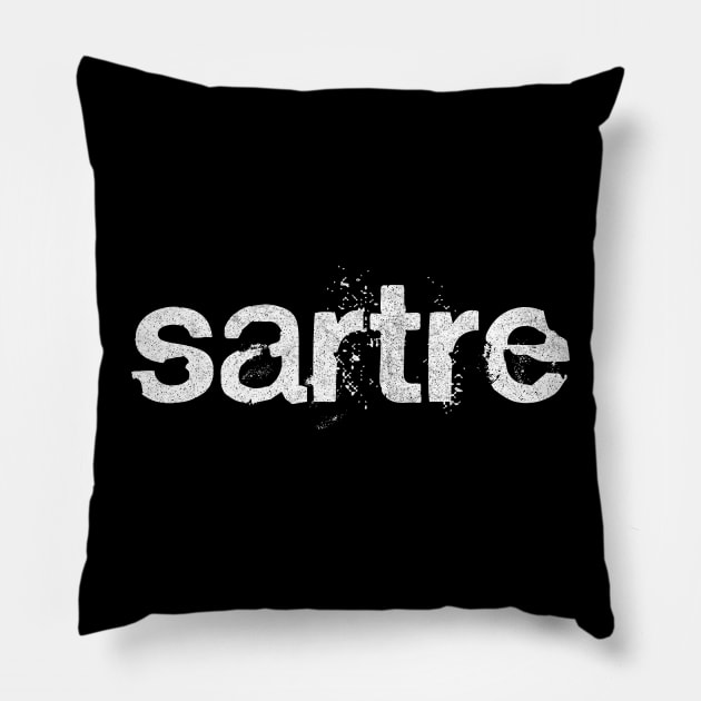 Sartre / Faded Vintage Look Fan Design Pillow by DankFutura