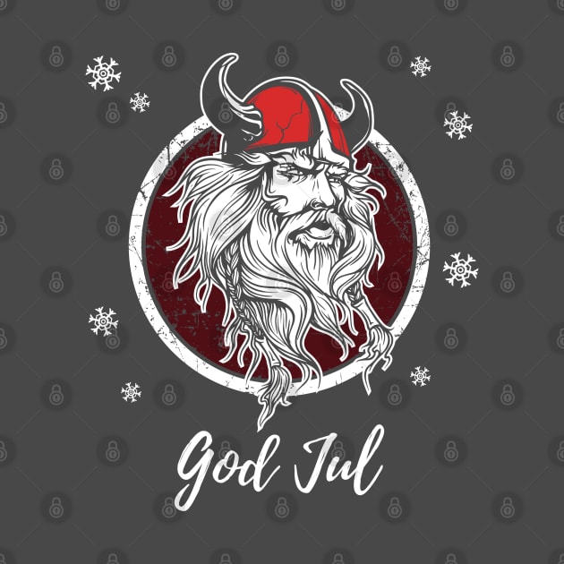 God Jul Merry Christmas Norway Sweden Viking Warrior Norse Nordic Xmas Shirt by stearman