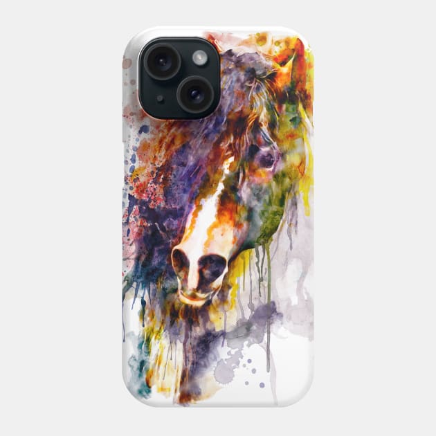 Abstract Horse Head Phone Case by Marian Voicu