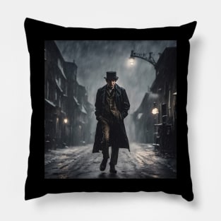 The Man in the Long Black Coat Pillow