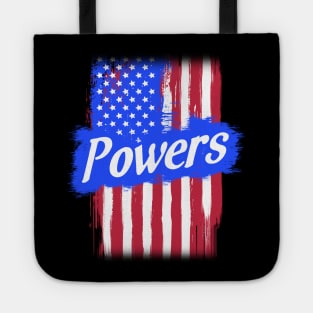 American Flag Powers Family Gift T-shirt For Men Women, Surname Last Name Tote