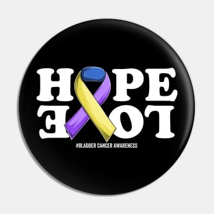 Bladder Cancer Support | Yellow purple blue Ribbon Support Bladder Cancer awareness Pin