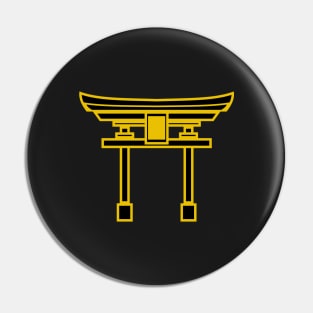 Torii gate (black and gold) Pin