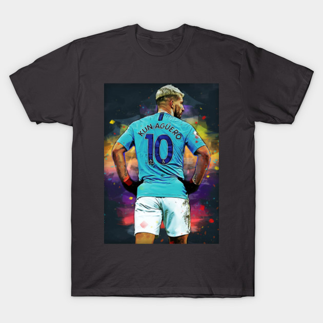 Kun Aguero Manchester City Digital Painting Kun Aguero T Shirt Teepublic