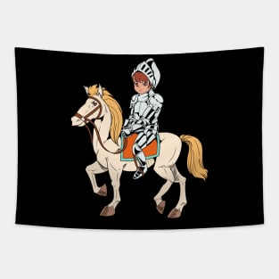 Boy in armor riding horse - knight Tapestry