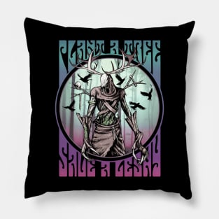 Plant a Tree, Save A Leshy [VAPORWAVE] Pillow