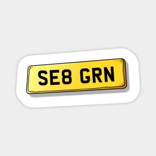 SE8 GRN Greenwich Number Plate Magnet