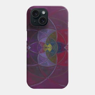 Mosaic Kaleidoscope Flower Purple and Red Phone Case