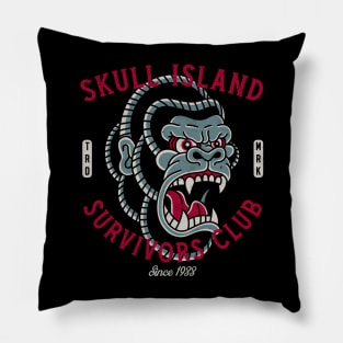 Skull Island Survivors Club - Gorilla - Vintage Traditional Tattoo Pillow