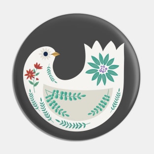 Folk Art Dove Pin