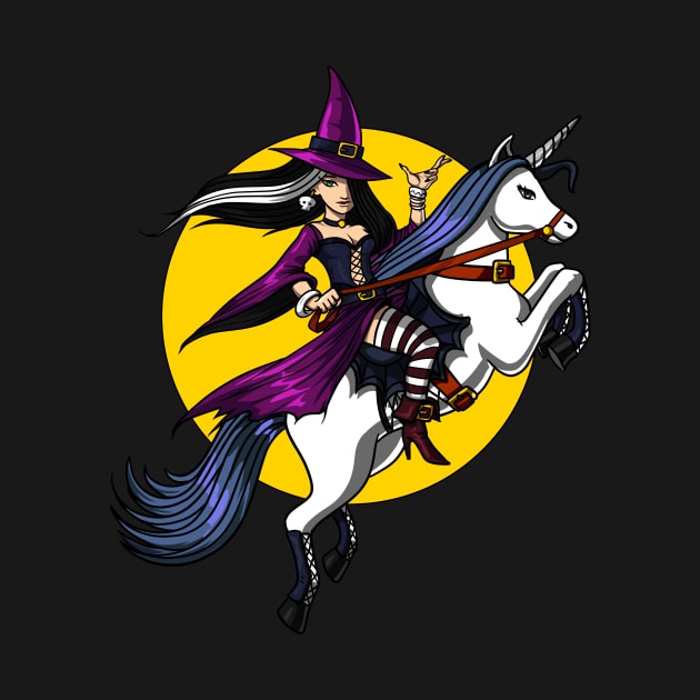 Witch Riding A Unicorn by underheaven