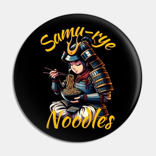 Female samurai eating noodles Pin