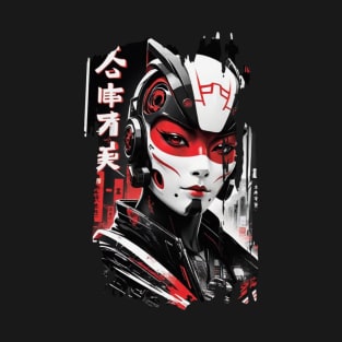 Kitsune Cyber - Japanese Futuristic Vaporeave Style T-Shirt