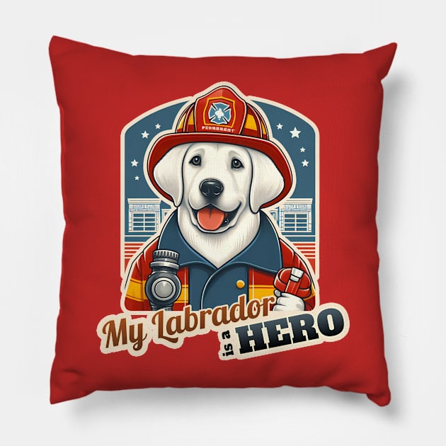 Fireman Labrador Retriever Pillow by k9-tee