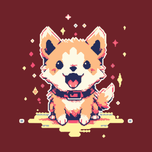 Pixel dog with sparkles T-Shirt