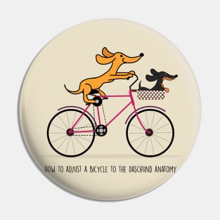 Dachshund riding a bicycle Pin