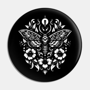 moth and flowers tattoo Pin