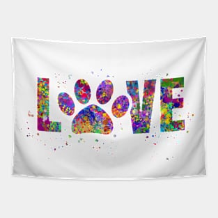 Dog love paw Tapestry