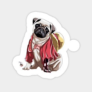 Monkey d pug Magnet