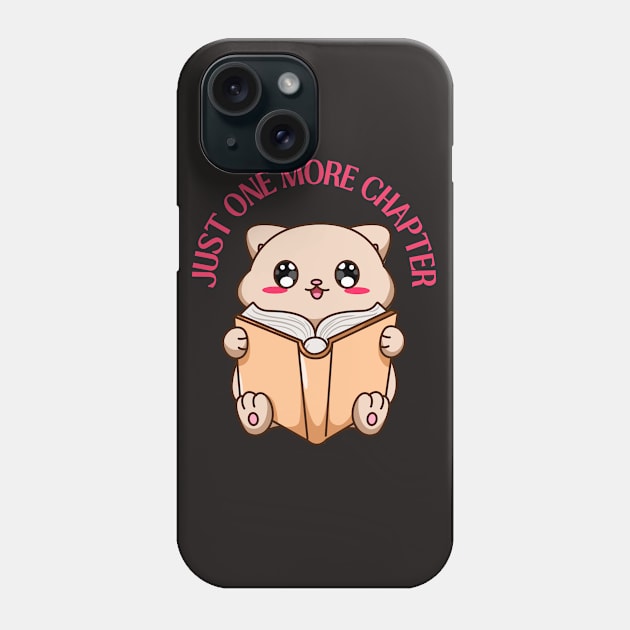 Animal reading book Just one more chapter I Love Books Bookoholic Phone Case by BoogieCreates