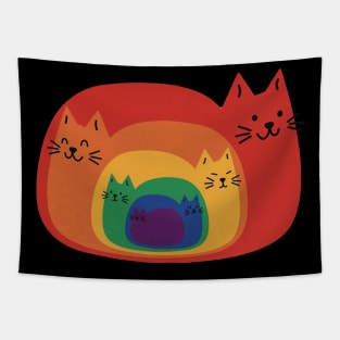 Cute cat animal rainbow Tapestry