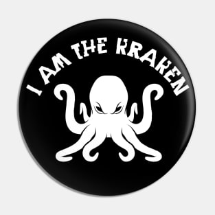 I am the kraken white Pin