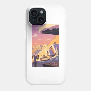 Apres Ski Retro Winter Poster Art Phone Case