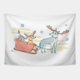 Lazy reindeer Tapestry