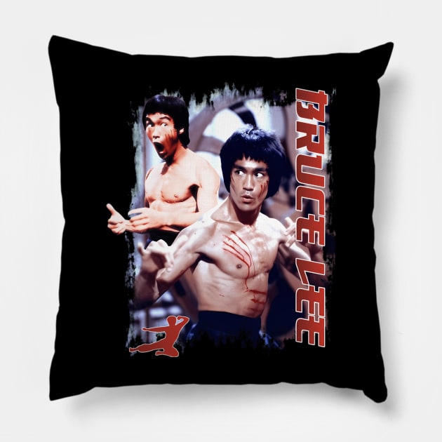 Movie Bruce Jeet Kune Do Be Water Lee Vintage Pillow by Garmentcrooks