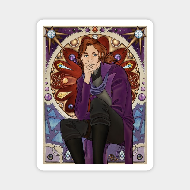 Wizard Art Nouveau Poster Magnet by entityredacted