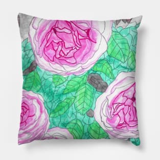 Roses with Gray Skies Pillow