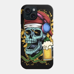 Christmas Skull with beer Phone Case