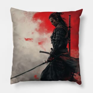 Samurai Red Pillow