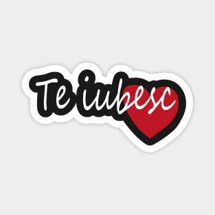 Te Iubesc I Love You Romanian Dragoste Cute Red Hearts Magnet