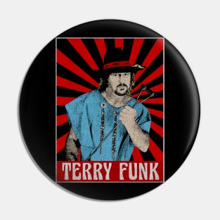 Vintage Terry Funk 1980s Pop Art Pin